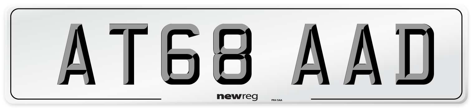 AT68 AAD Number Plate from New Reg